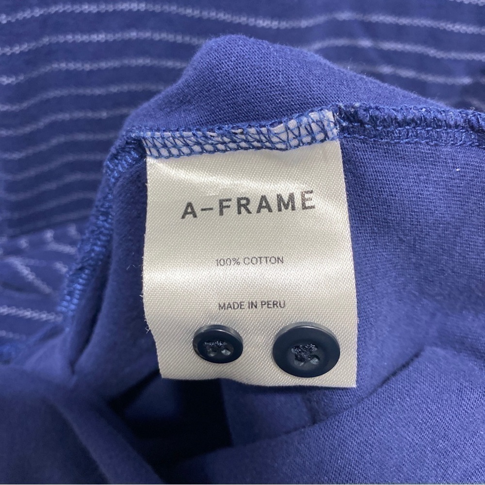 A-frame Mens Shirt L Blue Stripe Button Up Casual Soft 🌟 - Picture 6 of 6